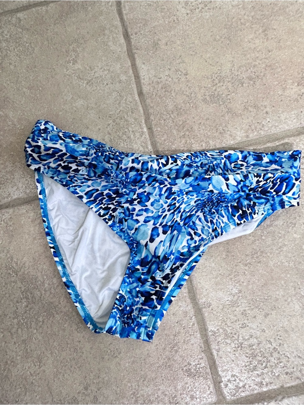 La Blanca Blue Floral-Print Bikini Bottoms